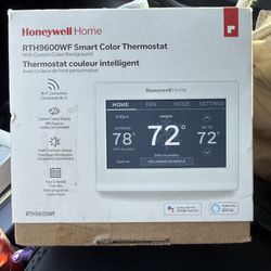 New In Box Honeywell Home Smart Thermostat Color With C Wire  (Apple Android Works With Google Home and Amazon Alexa)
