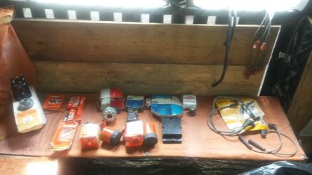 New but weathered motor parts