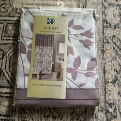 K HOME Locust Fabric Shower Curtain 70x70 Purple Floral New