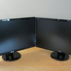 Set of Two ASUS 27" LCD Monitors