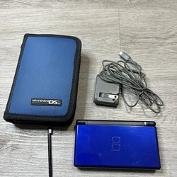 Nintendo Ds Lite Blue With Charger Case