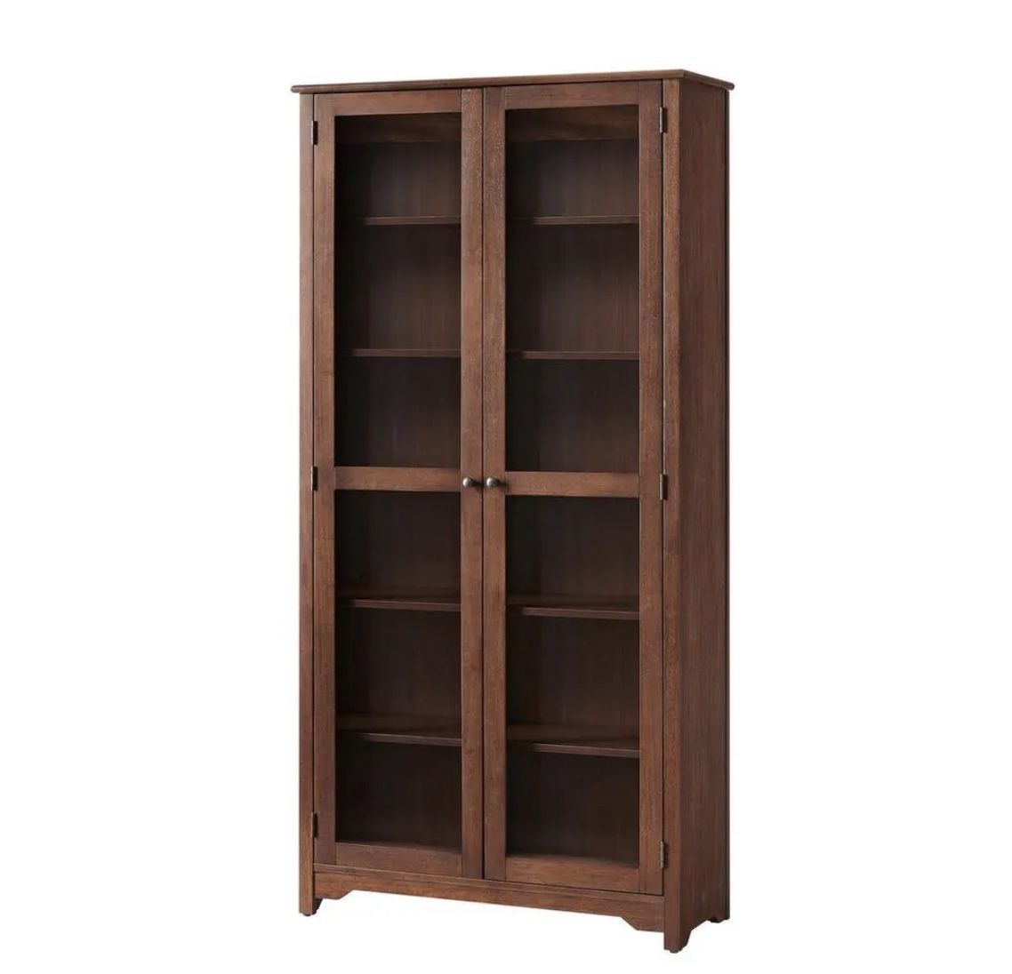 Wood Bookcase Glass Doors