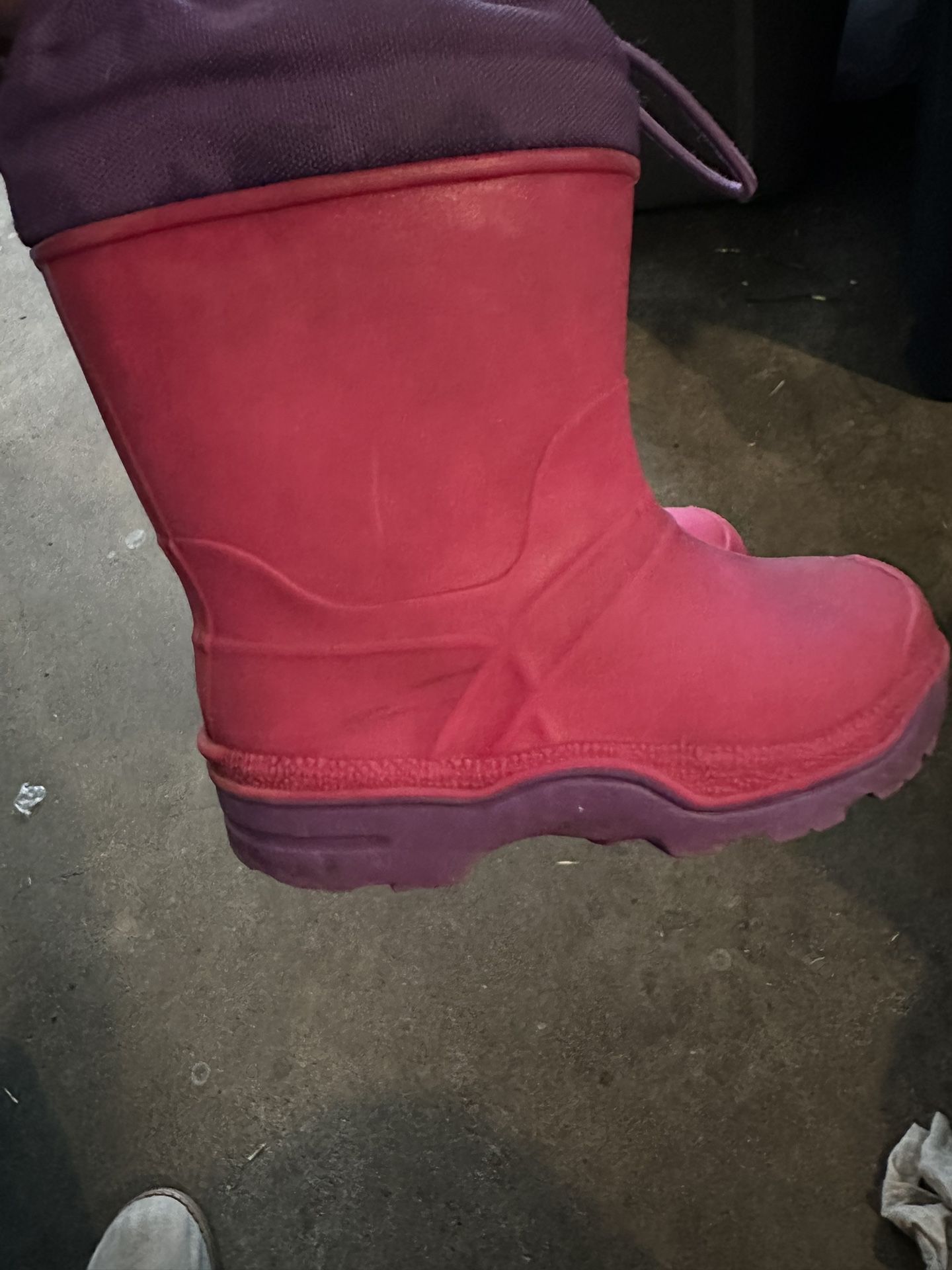 Pink And Purple Rain Boots Size 6