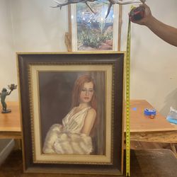 Lady in white painting