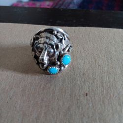 925 Sterling Silver Bear Ring Hand Made Size 10