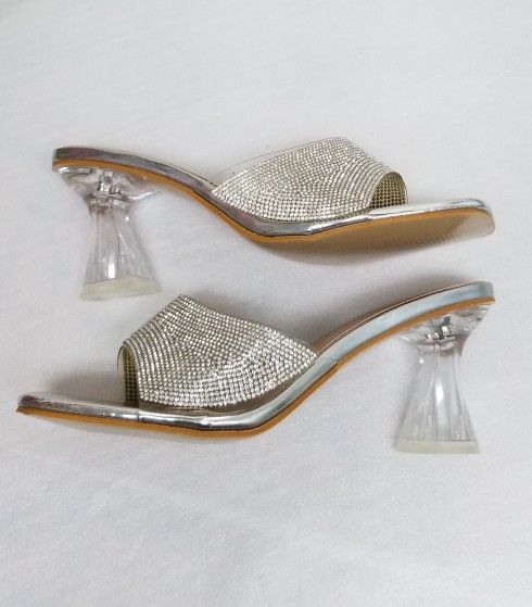 Glitzy Sparkle Slide Heels