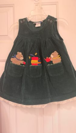 Evergreen Samar’s dress with bears and lace skirting size 2T
