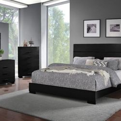 Brand New Black, Gray, White 4PCs Queen Bedroom Set