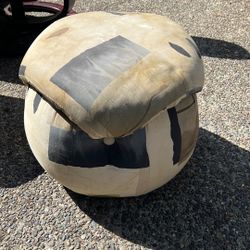 Used Vintage Round Ottoman – First Come, First Serve