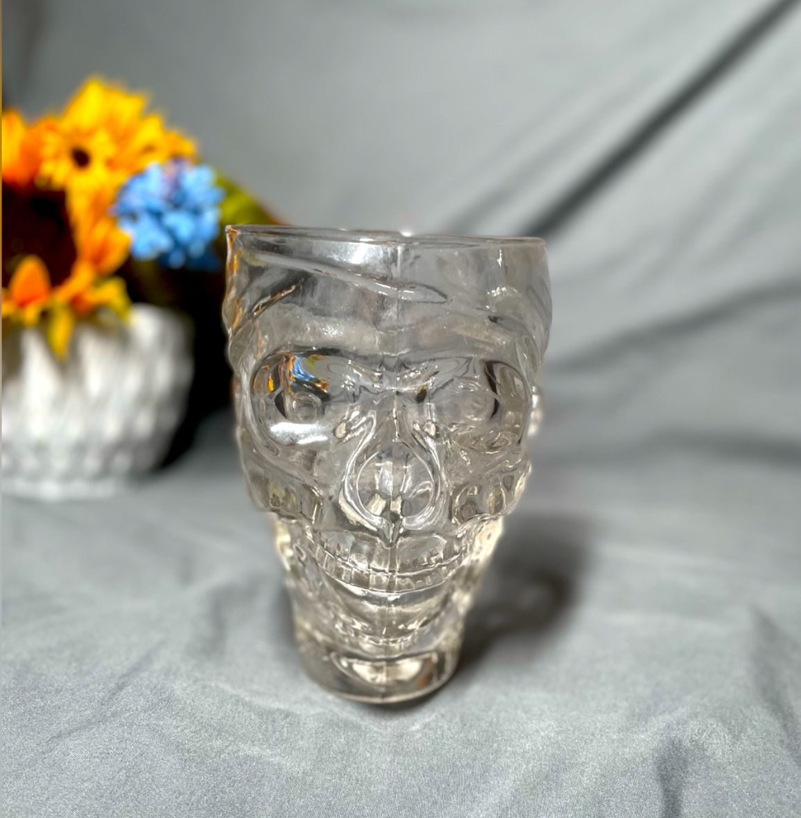 Collectible Pirate Skull Mug Treasure Island Las Vegas NV Vintage Original Luminarc Glass Made in USA EPC