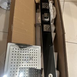 Beautiful Black Glass And Chrome Rain Shower 