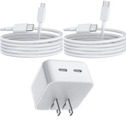 ple USB C Charger, 40W Dual USB C Fast Wall Charger [MFi Certified] Super Quick Double Port iPhone Charger USB C Foldable Plug with USB C to Lightning