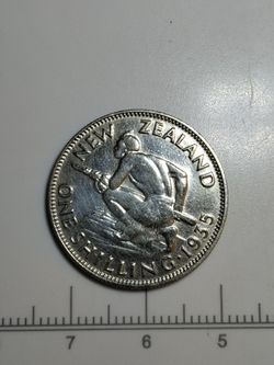 Silver 1935 New Zealand One Shilling