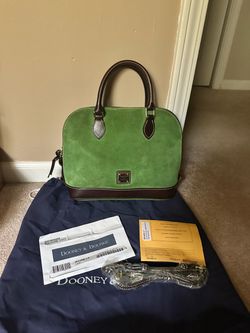 Dooney & Bourke Green Suede Dome Satchel