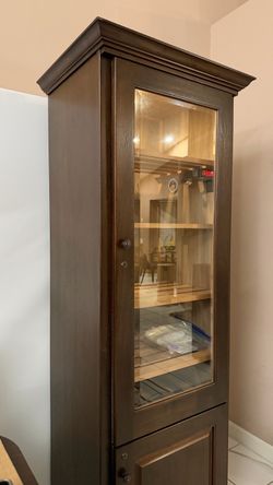 Large Wood Cabinet Humidor with Glass Door