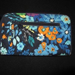 Vera Bradley Zip Around Wallet Midnight Blues