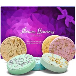 Cleverfy Aromatherapy Shower Steamers - Variety Pack of 6 Shower Bombs with Essential Oils. Self Care and Relaxation Shower Steamer for Women and Men.