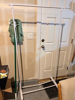 Rolling White Garment / Clothing Rack