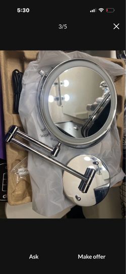 Wall-Mounted Lighted Vanity Mirror Chrome