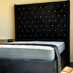 Brand New Black Queen Size 6foot Tall Bed Frame With New Mattress/Fast Delivery 