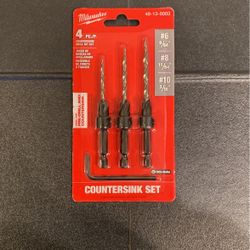 Milwaukee 4 Pc Countersink Drill Bit Set #6 48-13-5003