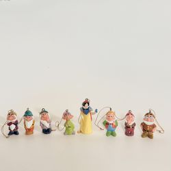 Vintage Disney snow White 7 dwarfs Christmas ornaments