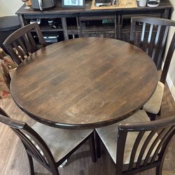 4 Chair Wood Dining Room Set
