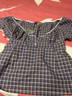 Plaid Off-Shoulder Top