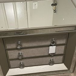 Mira Mirrored 3-Drawer Accent Tables