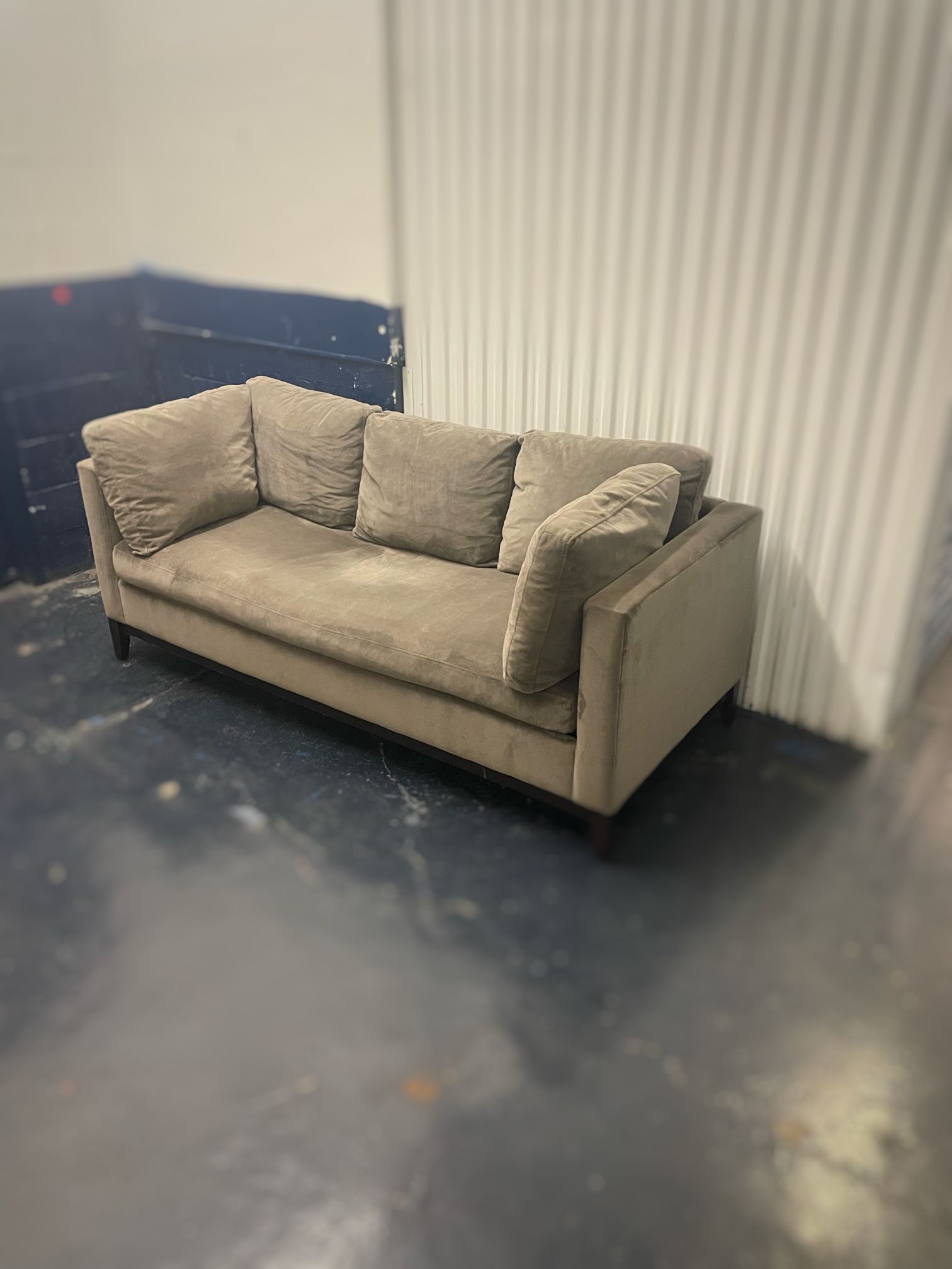 West Elm Blake 81 Caramel Suede Sofa Couch FREE DELIVERY NYC