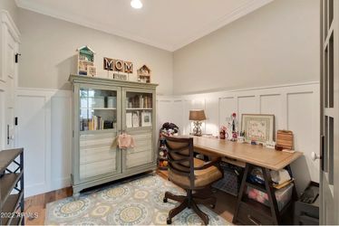 Custom Built Wood Trestle Desk with Drawers