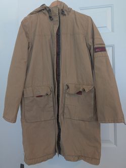 Abercrombie & Fitch, trench coat, beige/green, Small.