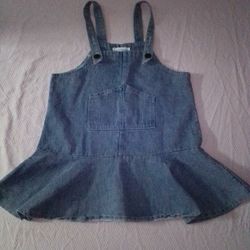 Denim Washed Overall Skater Dress