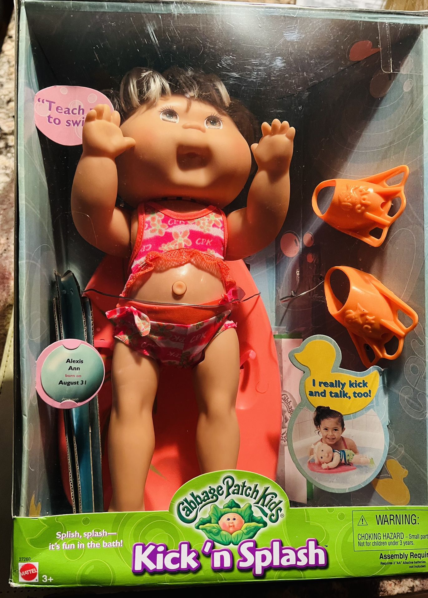 Cabbage Patch Mattel Doll “Splash And Kick” Excellent Condition 
