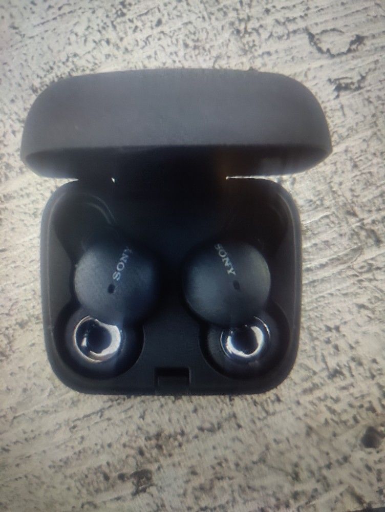 (2) Pair Of Sony Link buds Truly Wireless Earbud Headphones (1) Pair Black (1) Pair White