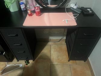 Long black desk / vanity
