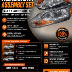 Headlights Assembly For 2012 2013 2014 Ford Focus