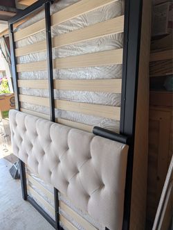 Organic full size mattress, bedframe, headboard