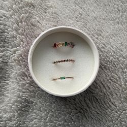 Rainbow Cubic Zirconia Rings Size 6