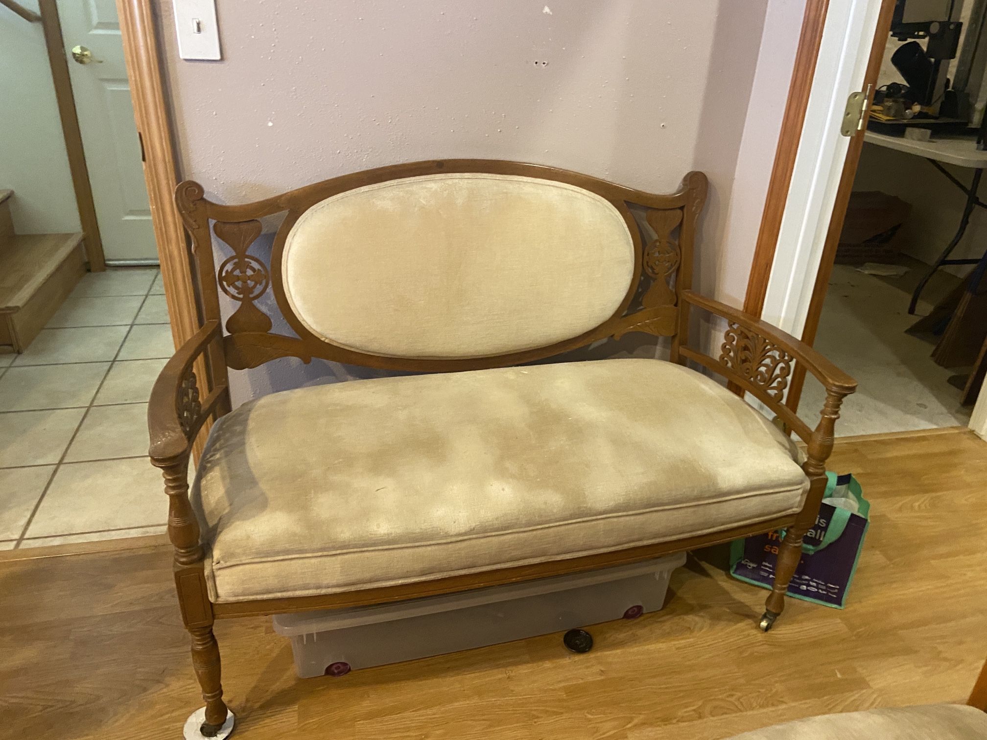 Antique Setee(Love Seat) and Side Chair -1860s $250
