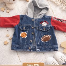 Varsity Jean Jacket 12 Months