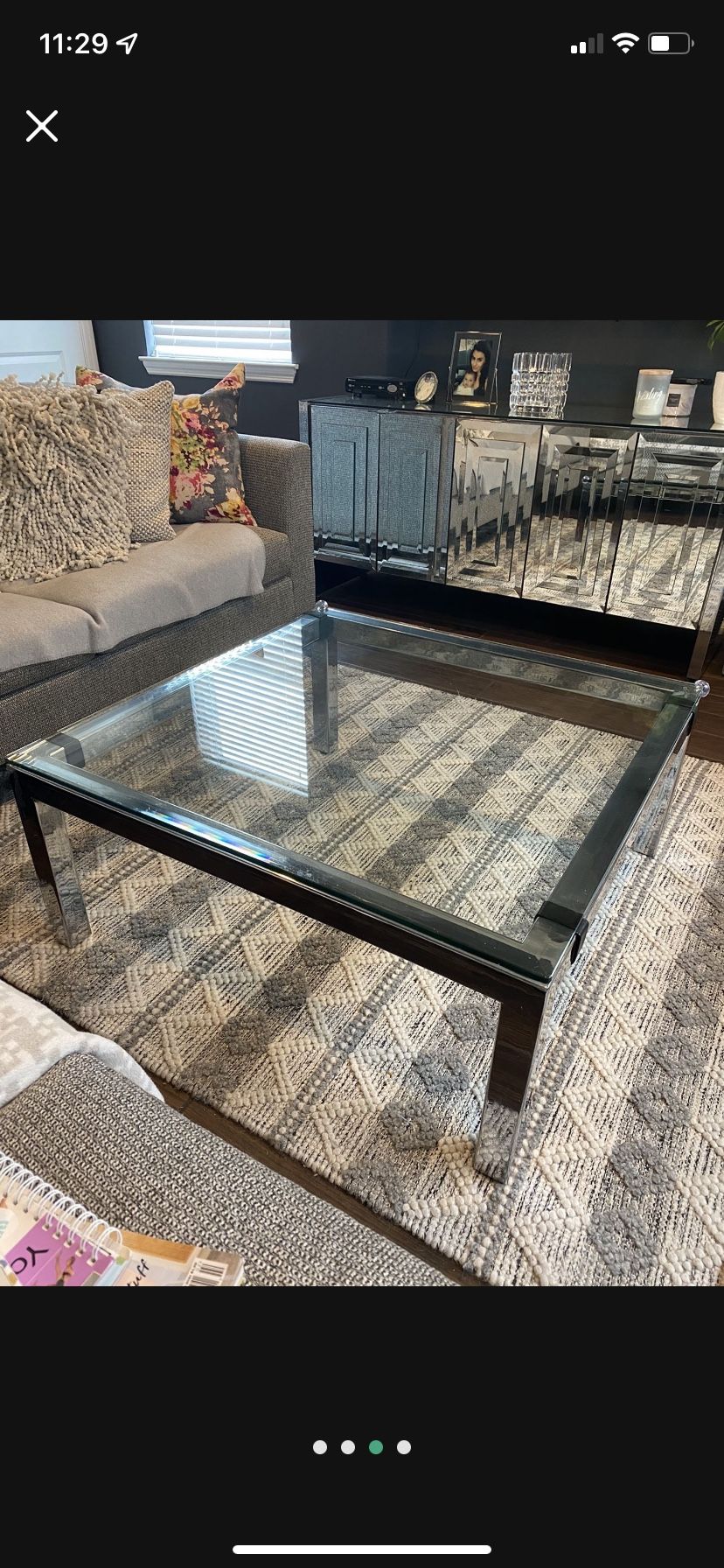 3’x3’ Glass Coffee Table