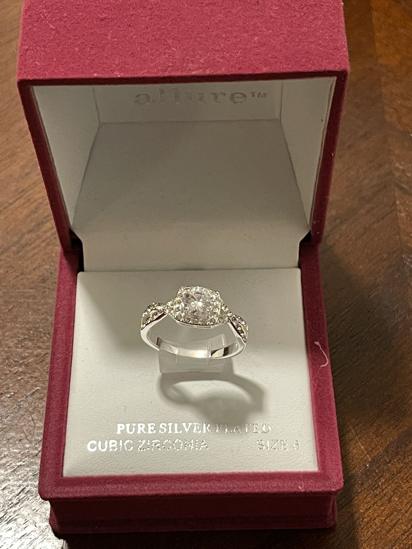 Cubic Zirconia Silver Plates Ring