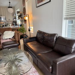 Brown couch & Ottoman