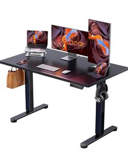 Height Adjustable Electric Standing Desk, 48 x 24 Inches Sit Stand up Desk, Memory Computer Home Office Desk, Black brand new in box $95 F189（5）