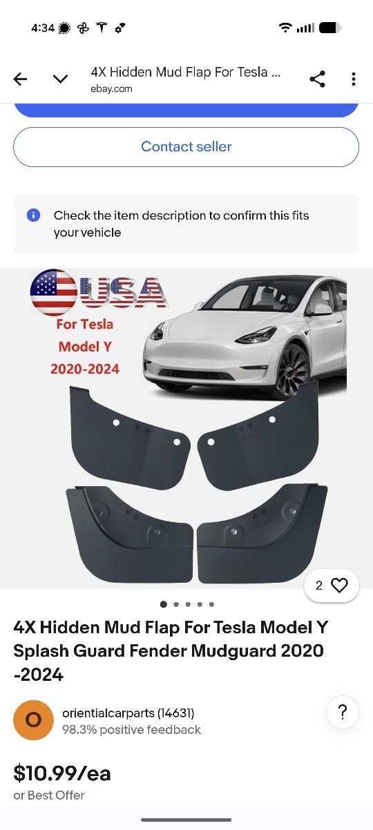 Mud Flaps For Tesla Model Y 2021-2024
