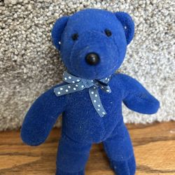Teddy bear mini plush with poka dot bow tie