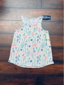 Little Girls Clothes New With Tag Floral Tank Top size M 7/8