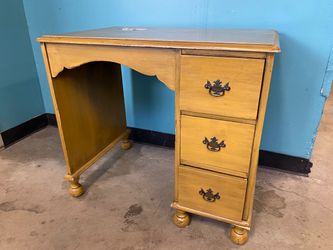 Vintage Wooden Desk with 3 Drawers