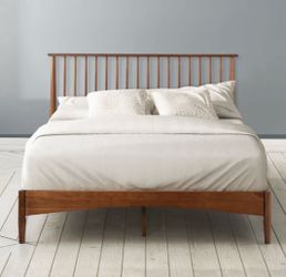 MOVING SALE! Zinus Linda Mid Century King Solid Wood Bed Frame